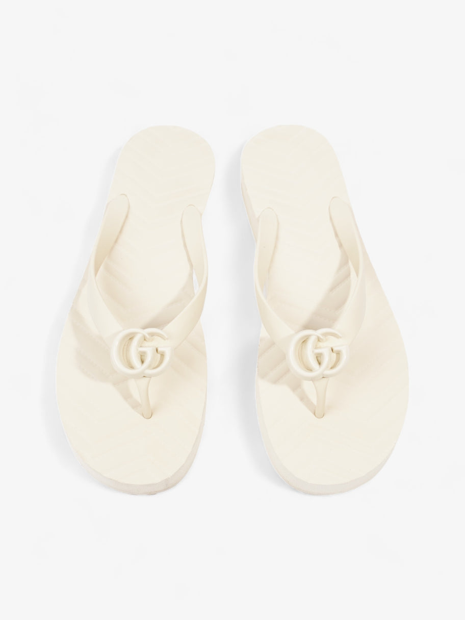 Gucci Marmont Thong Sandal Cream Rubber EU 42 UK 9 Image 8