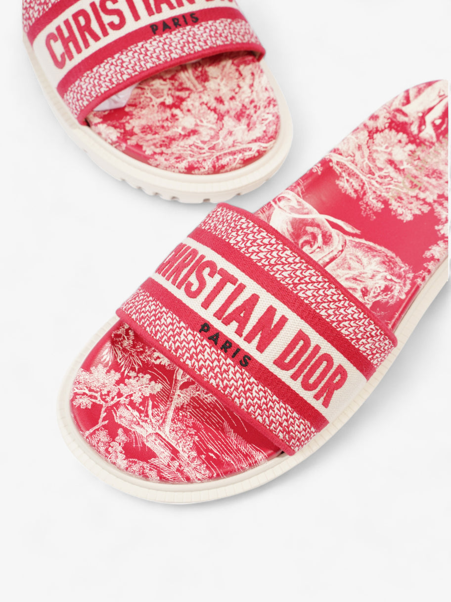 Christian Dior Dway Logo Toile De Jouy Slide Raspberry Canvas EU 41 UK 8 Image 9