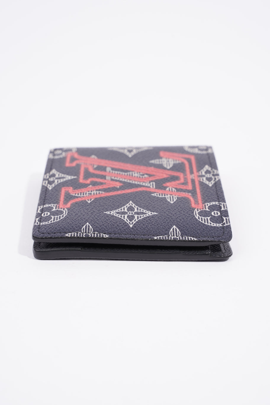 Upside Down Pocket Organiser Navy Monogram / Red Neon Coated Canvas Image 4