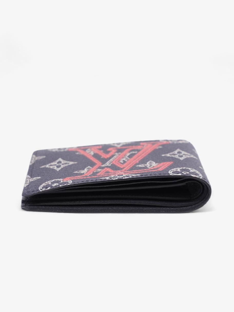 Upside Down Pocket Organiser Navy Monogram / Red Neon Coated Canvas Image 5