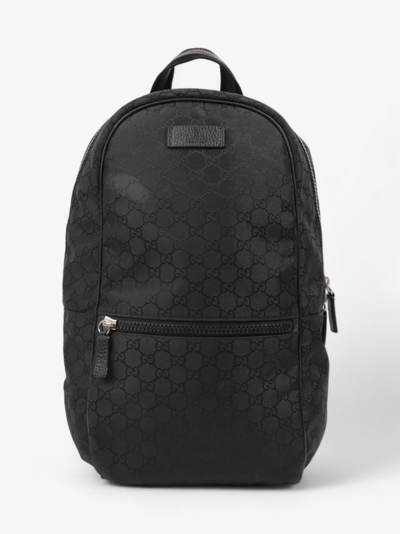  Gucci Double Zip Backpack Black GG Supreme Nylon