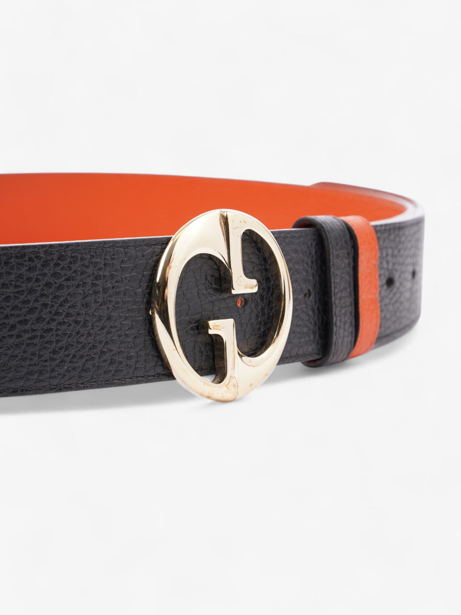 Gucci GG Marmont Reversible Belt Black / Gold / Orange Leather 95cm / 38