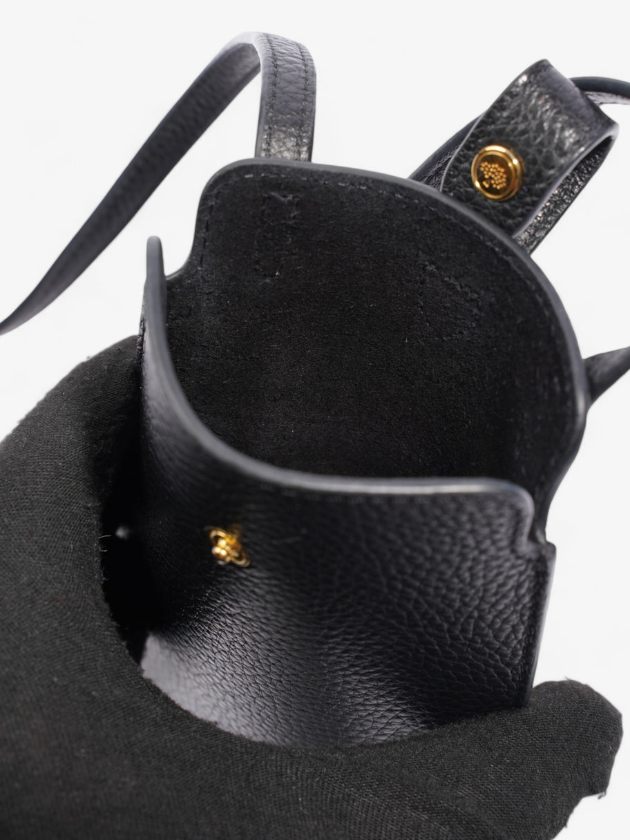 Mulberry Phone Holder with Strap Black Grained Leather Strap - 61.5cm Image 5