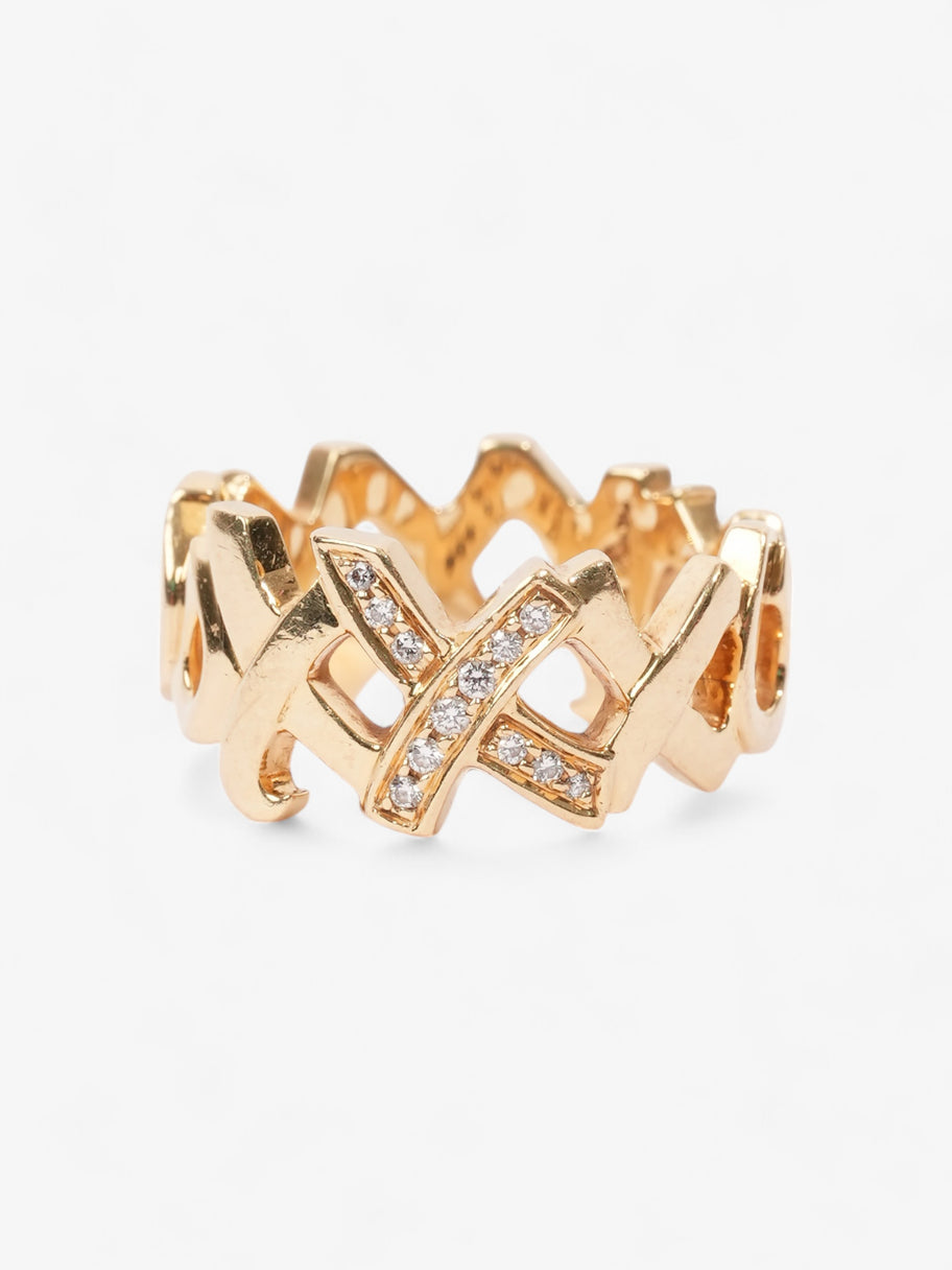 Tiffany and Co Paloma Picasso Graffiti Love and Kisses Diamond Ring Yellow Gold Yellow Gold 54mm Image 1