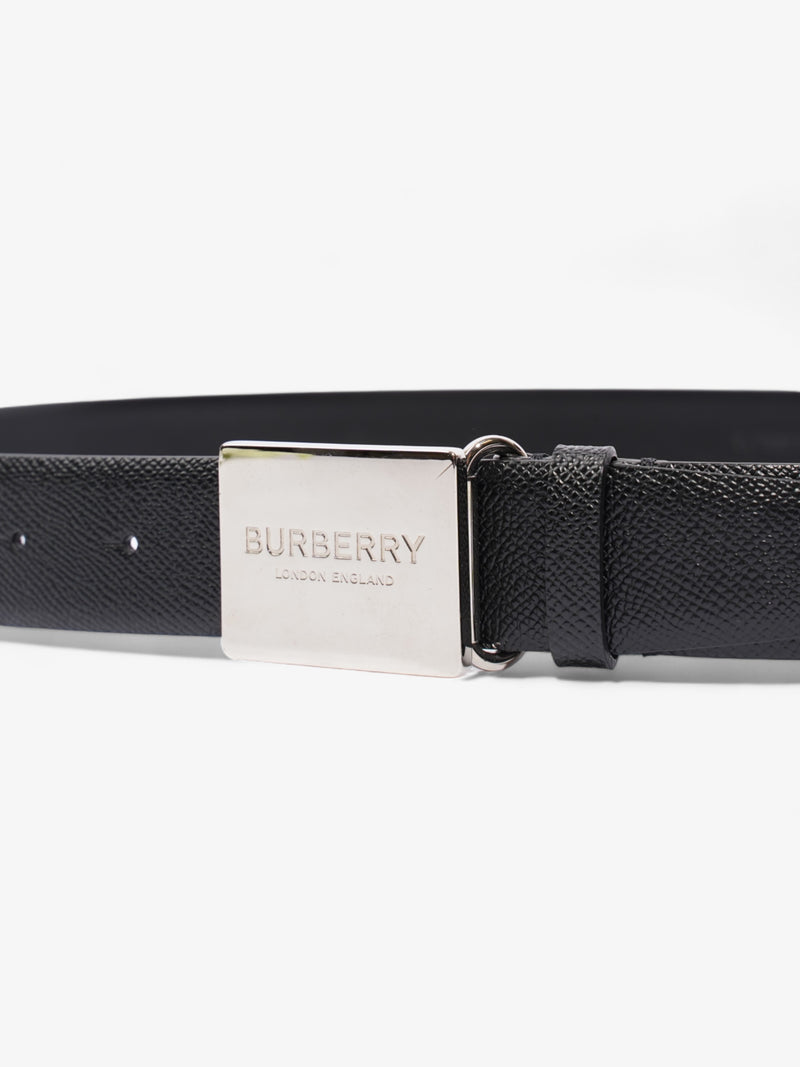  Burberry Burberry Plaque Buckle Belt Black Leather 105cm 42