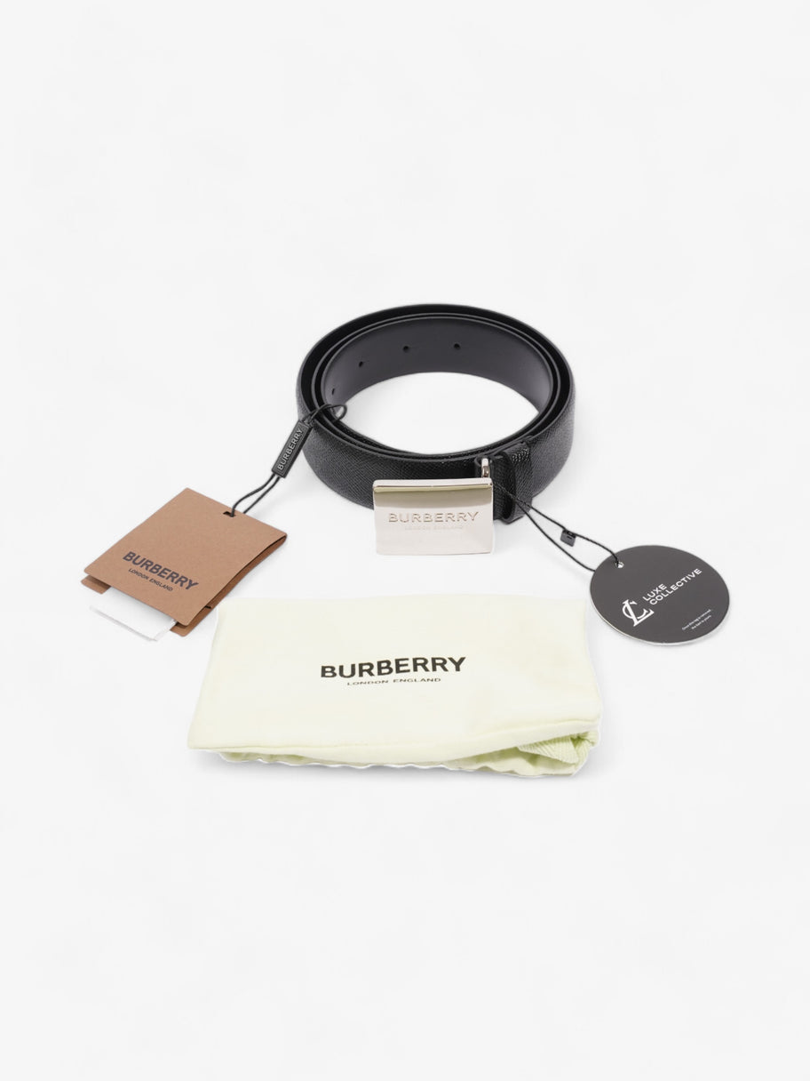 Burberry Burberry Plaque Buckle Belt Black Leather 105cm 42