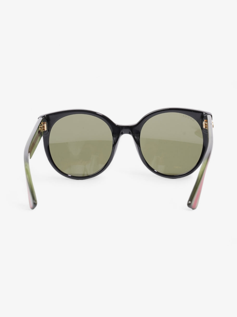 Gucci Oval Sunglasses Black / Red / Green Acetate 140mm Image 3