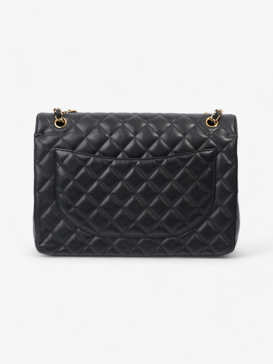 Chanel Classic Double Flap Black Caviar Leather Jumbo Image 4