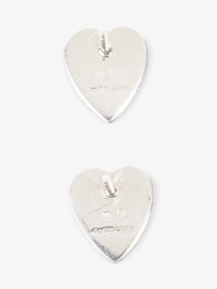 Heart Stud Earrings Silver Silver Sterling Image 3