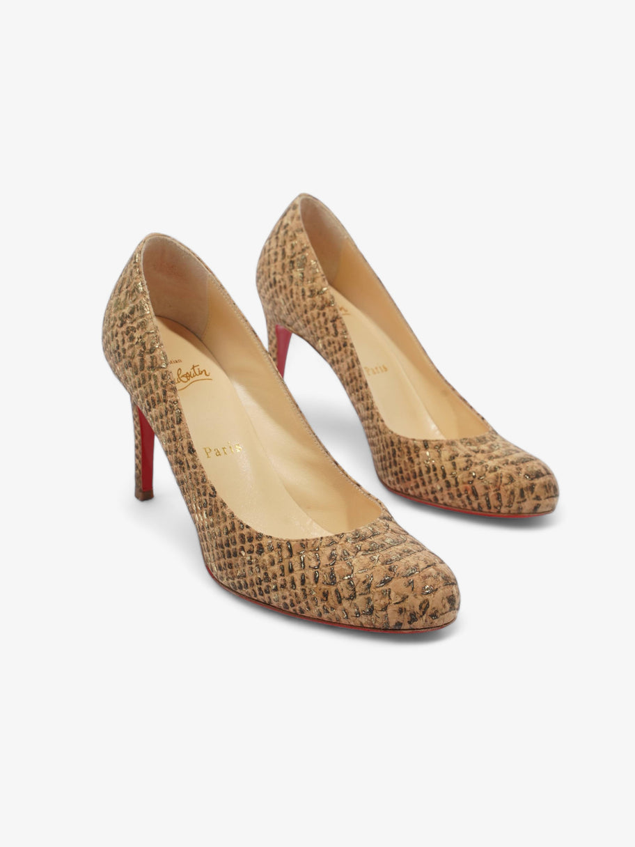 Christian Louboutin Simple Pump 85 Gold Cork EU 37 UK 4 Image 2