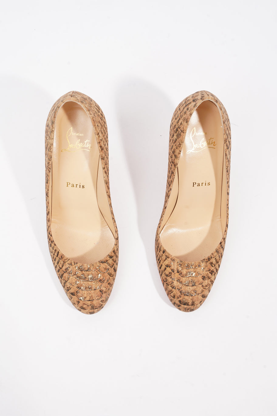 Christian Louboutin Simple Pump 85 Gold Cork EU 37 UK 4 Image 8