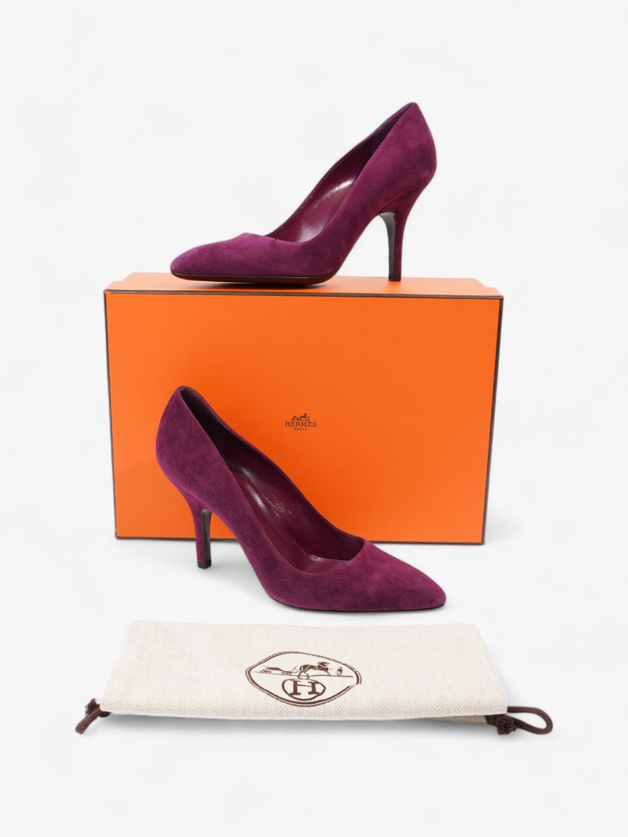 Hermes Suede Heels 80 Purple Suede EU 36 UK 3 Image 10