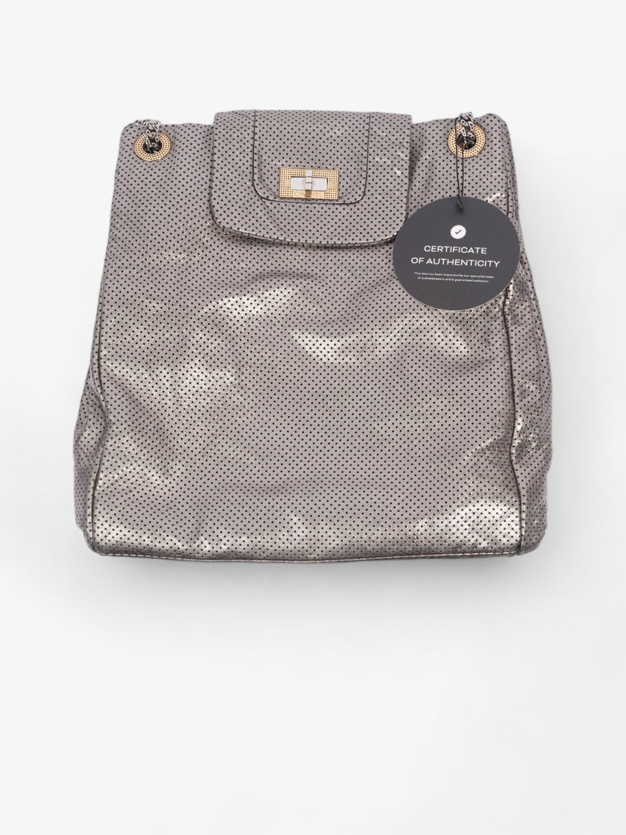 Drill Tote Bag Silver Leather Image 11