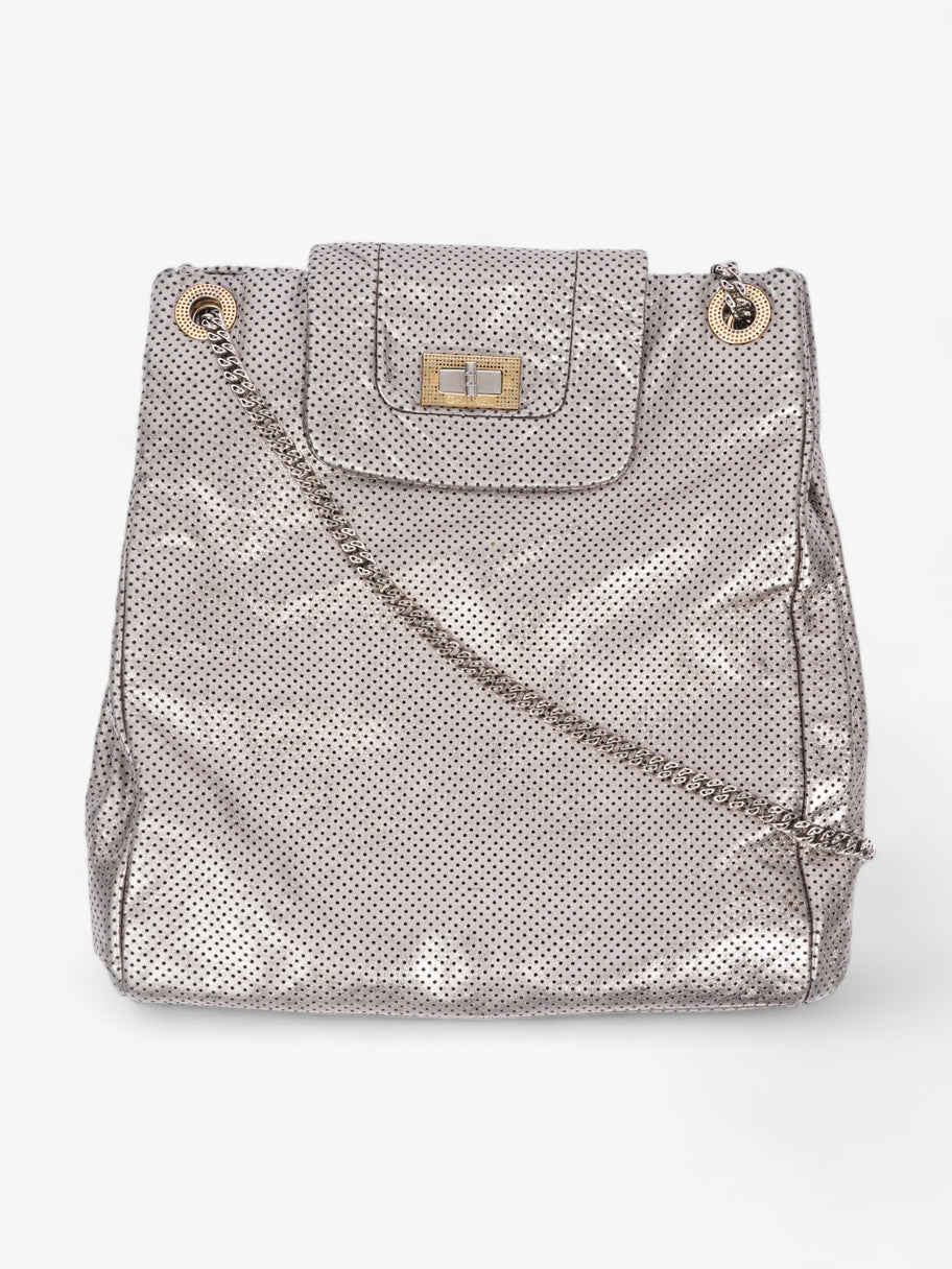 Drill Tote Bag Silver Leather Image 1