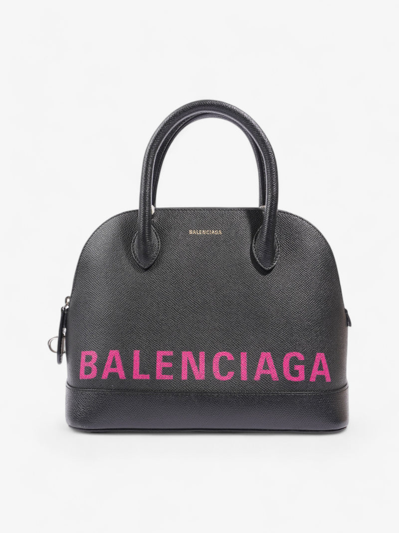  Balenciaga Ville Black / Hot Pink Grained Leather Small