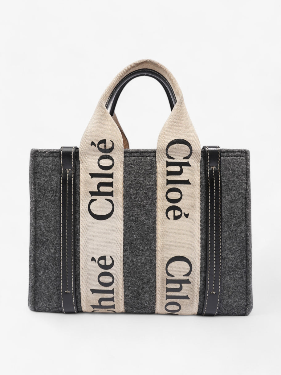 Chloe Woody Tote Grey / Beige / Black Felt Small Image 4