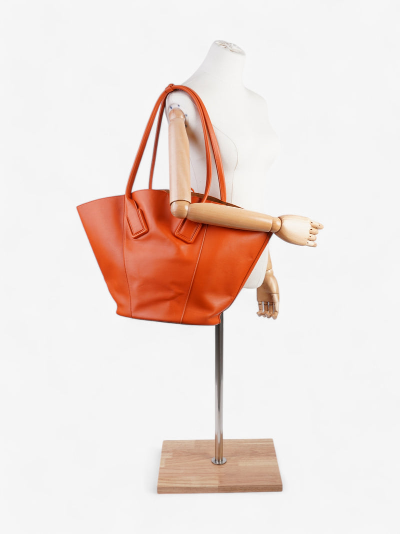  Bottega Veneta Basket Tote Orange Calfskin Leather Large