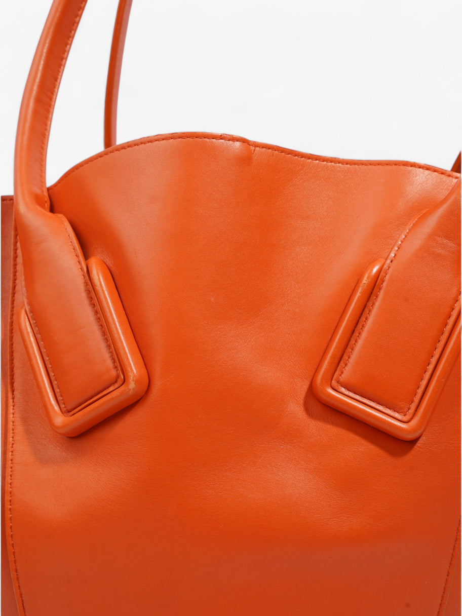 Bottega Veneta Basket Tote Orange Calfskin Leather Large Image 6