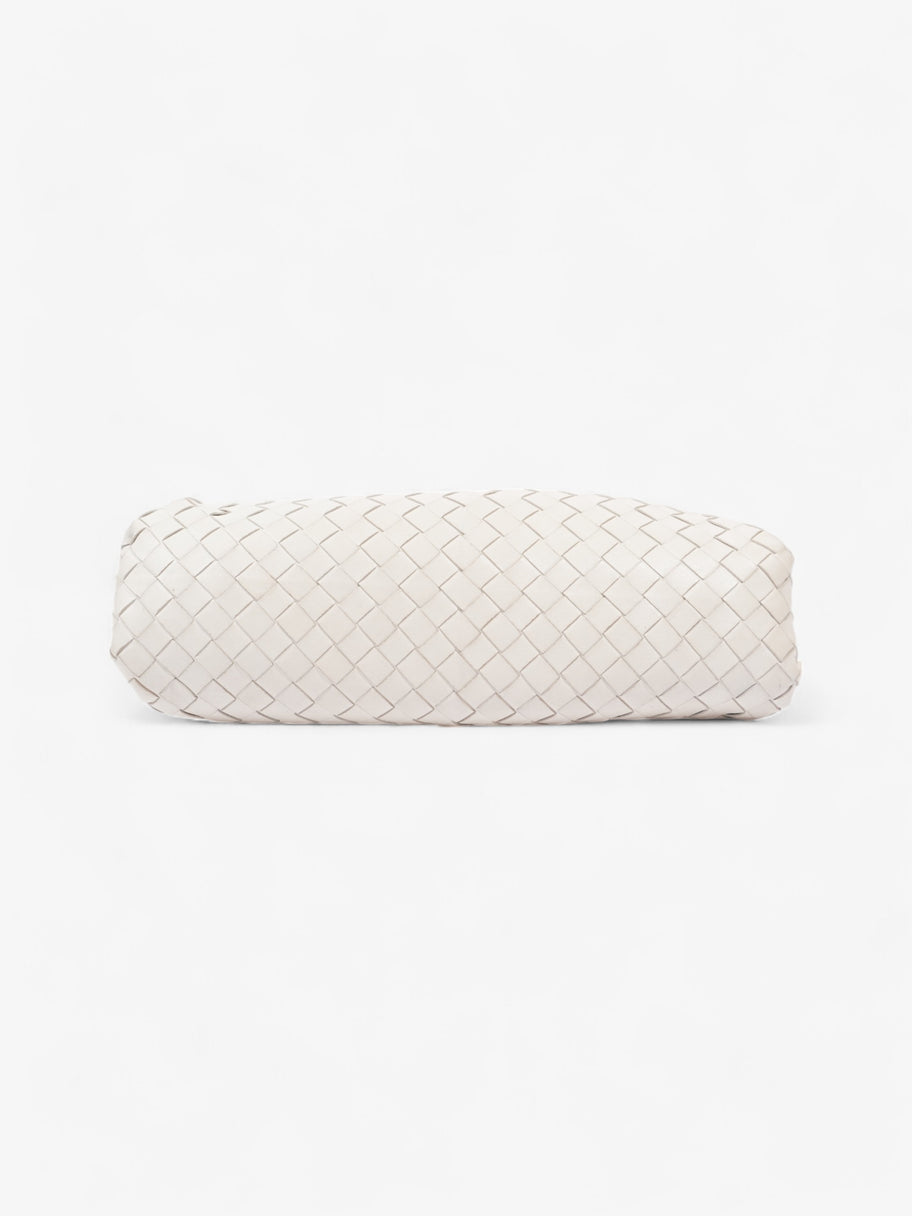 Bottega Veneta The Pouch Intrecciato Leather Clutch in White White Intreccio leather Image 6