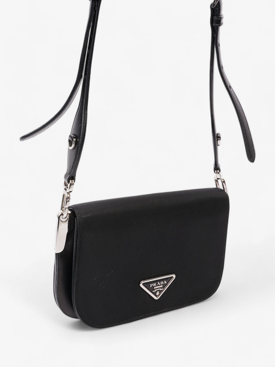 Prada Nylon and Leather Shoulder Bag in Black Black Nylon Image 7