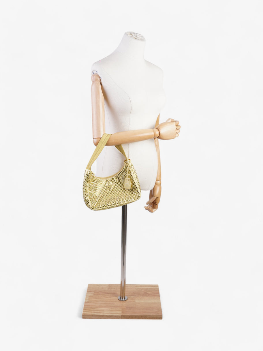 Prada Hobo Re-Edition 2000 Yellow Silk Image 2