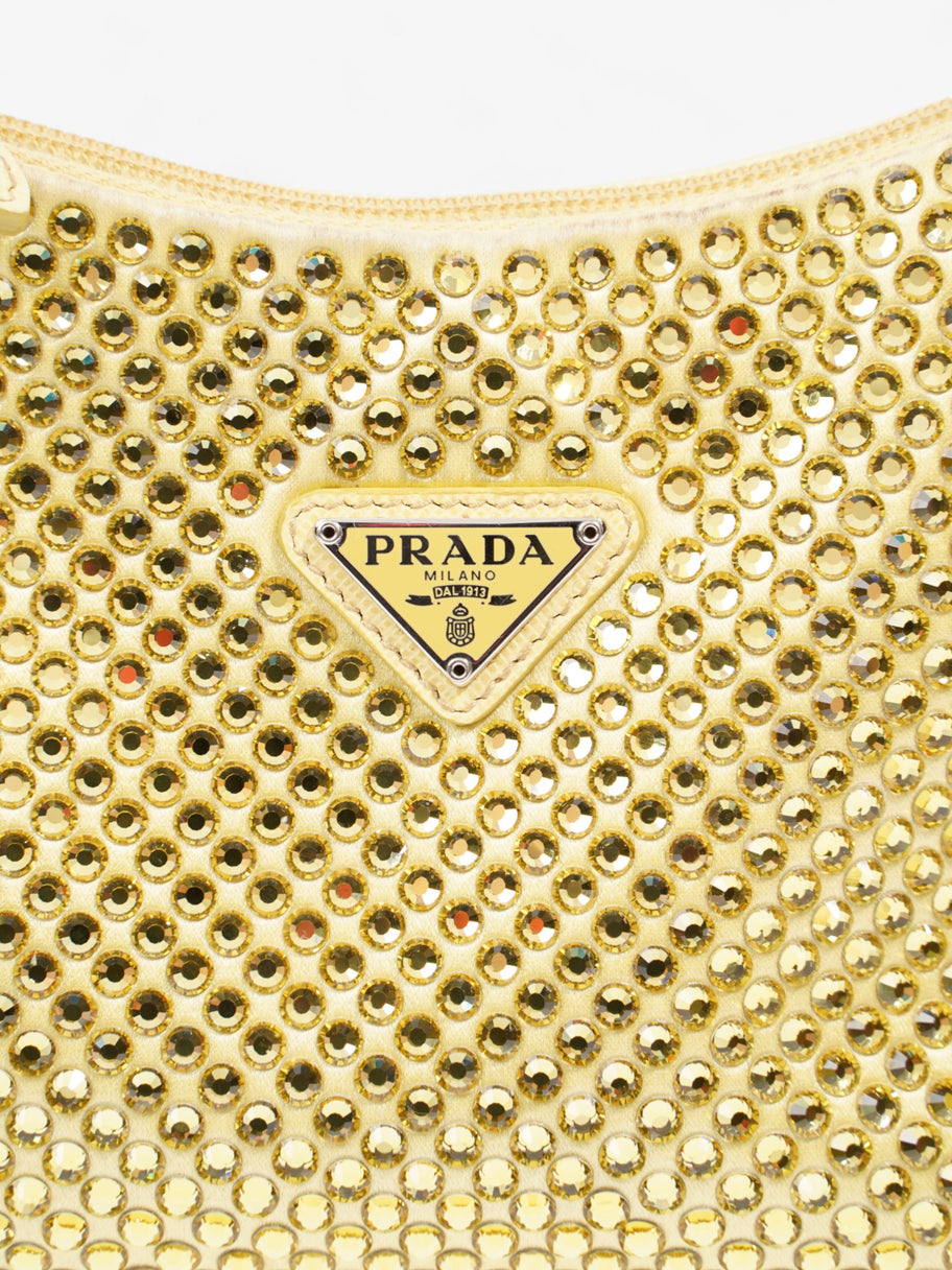 Prada Hobo Re-Edition 2000 Yellow Silk Image 16