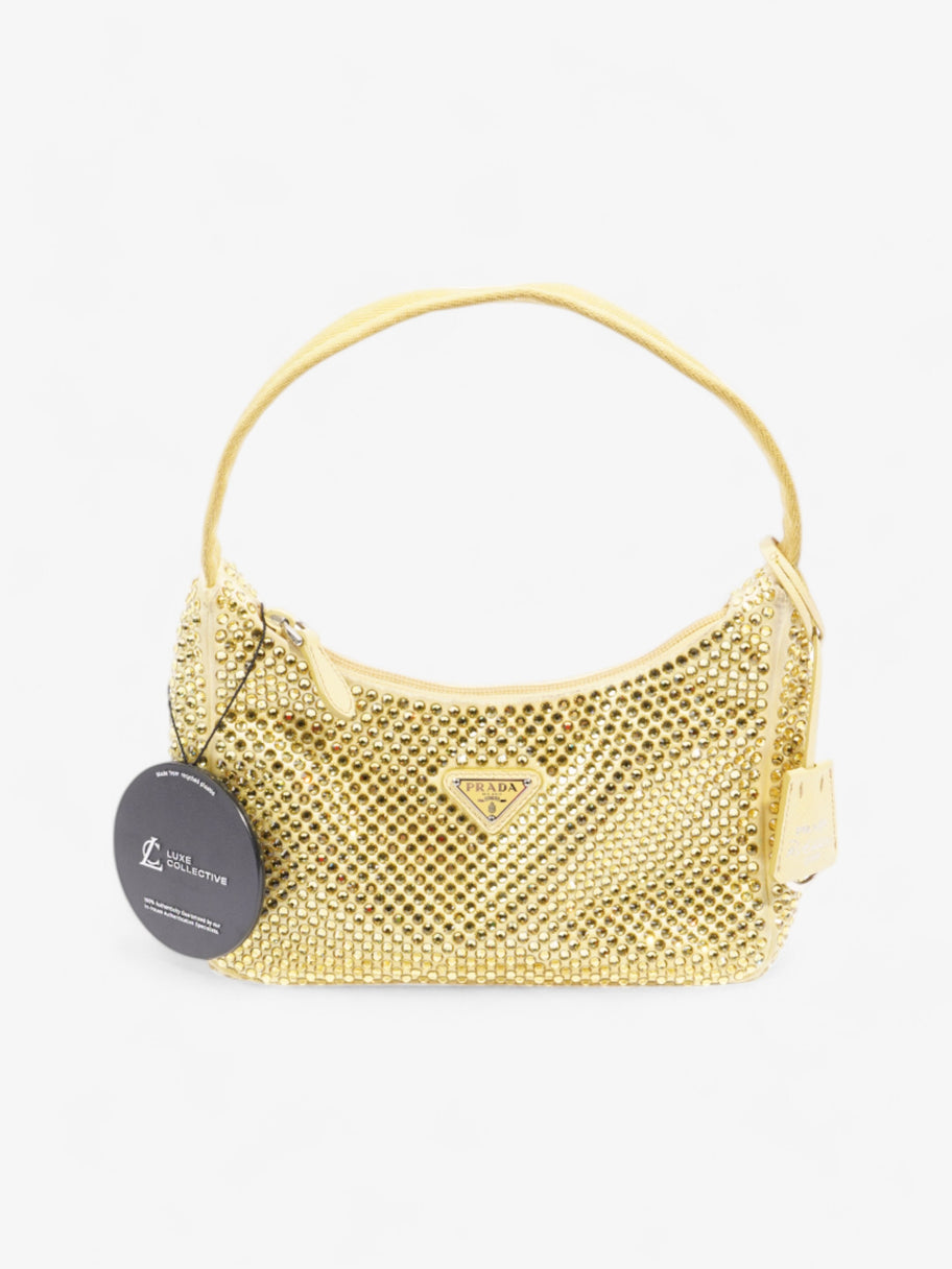 Prada Hobo Re-Edition 2000 Yellow Silk Image 9