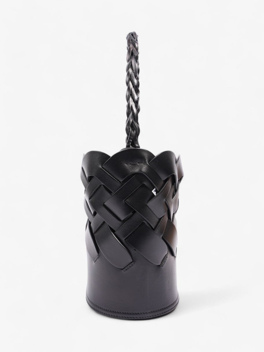 Prada Woven Bucket Bag Black Leather Image 5