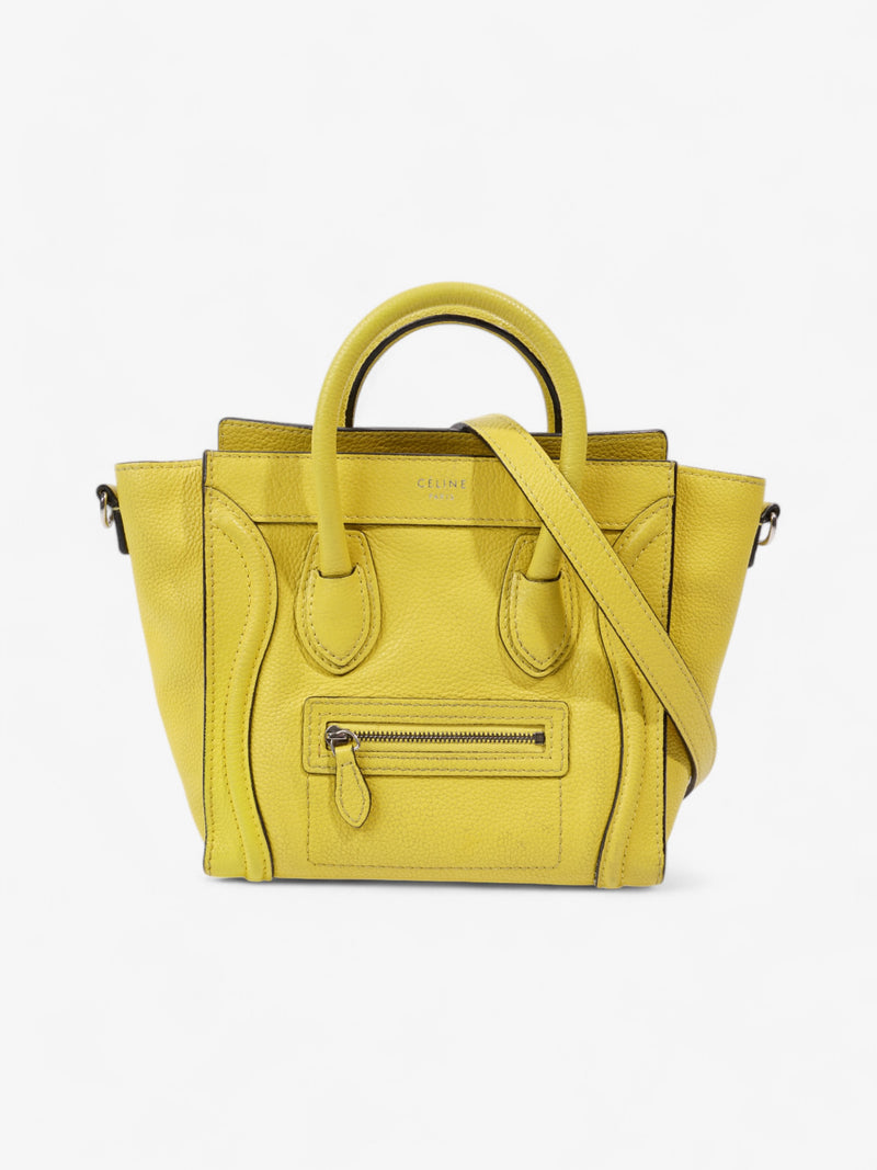  Celine Nano Luggage Handbag in Yellow Yellow Leather