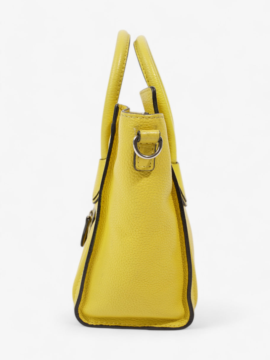 Celine Nano Luggage Handbag in Yellow Yellow Leather Image 3