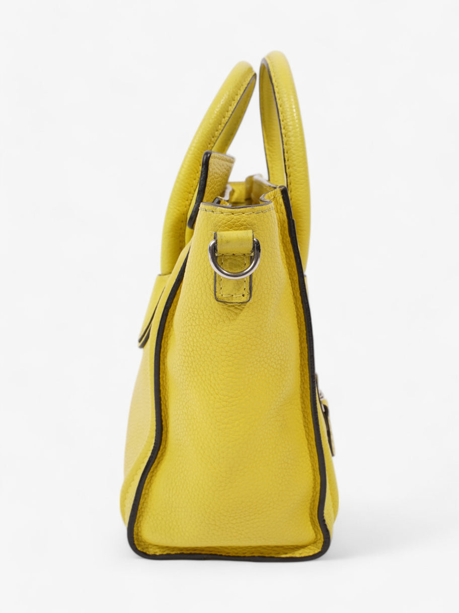 Celine Nano Luggage Handbag in Yellow Yellow Leather Image 5