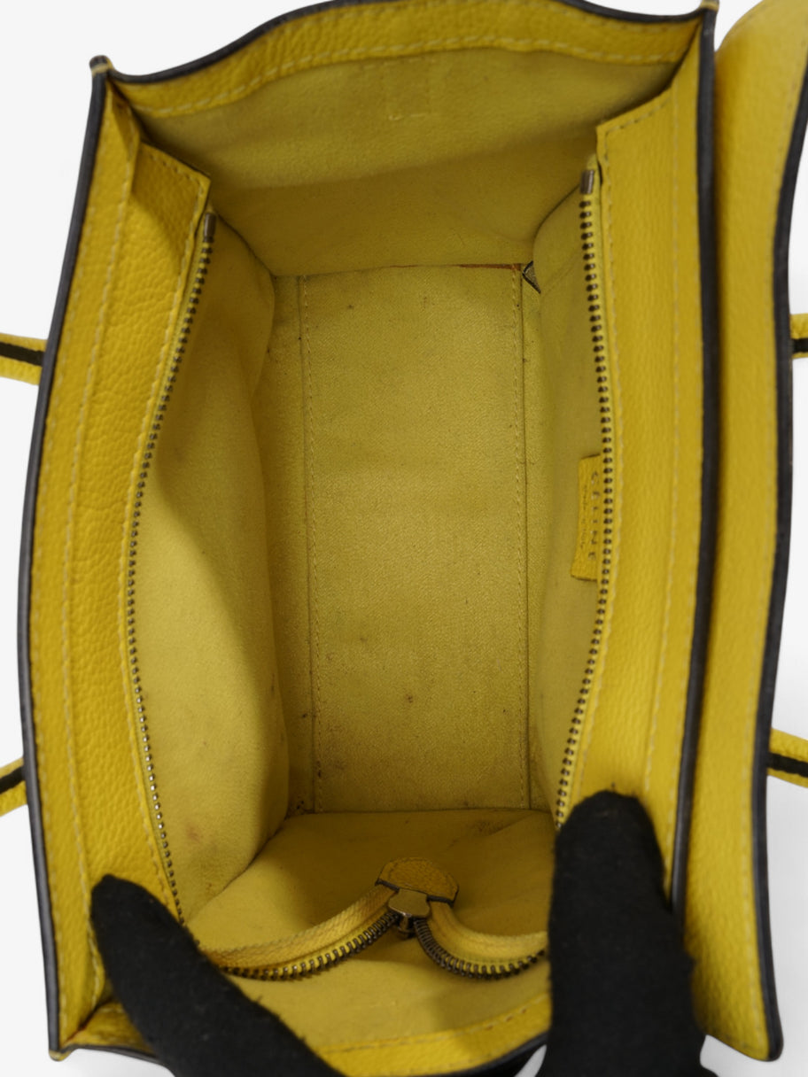 Celine Nano Luggage Handbag in Yellow Yellow Leather Image 8