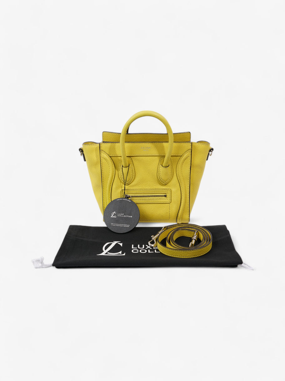 Celine Nano Luggage Handbag in Yellow Yellow Leather Image 9