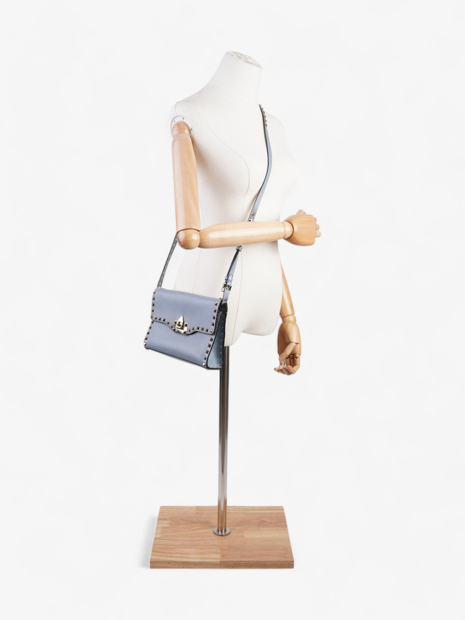 Valentino Garavani Rockstud Shoulder Bag Baby Blue Leather Small Image 2