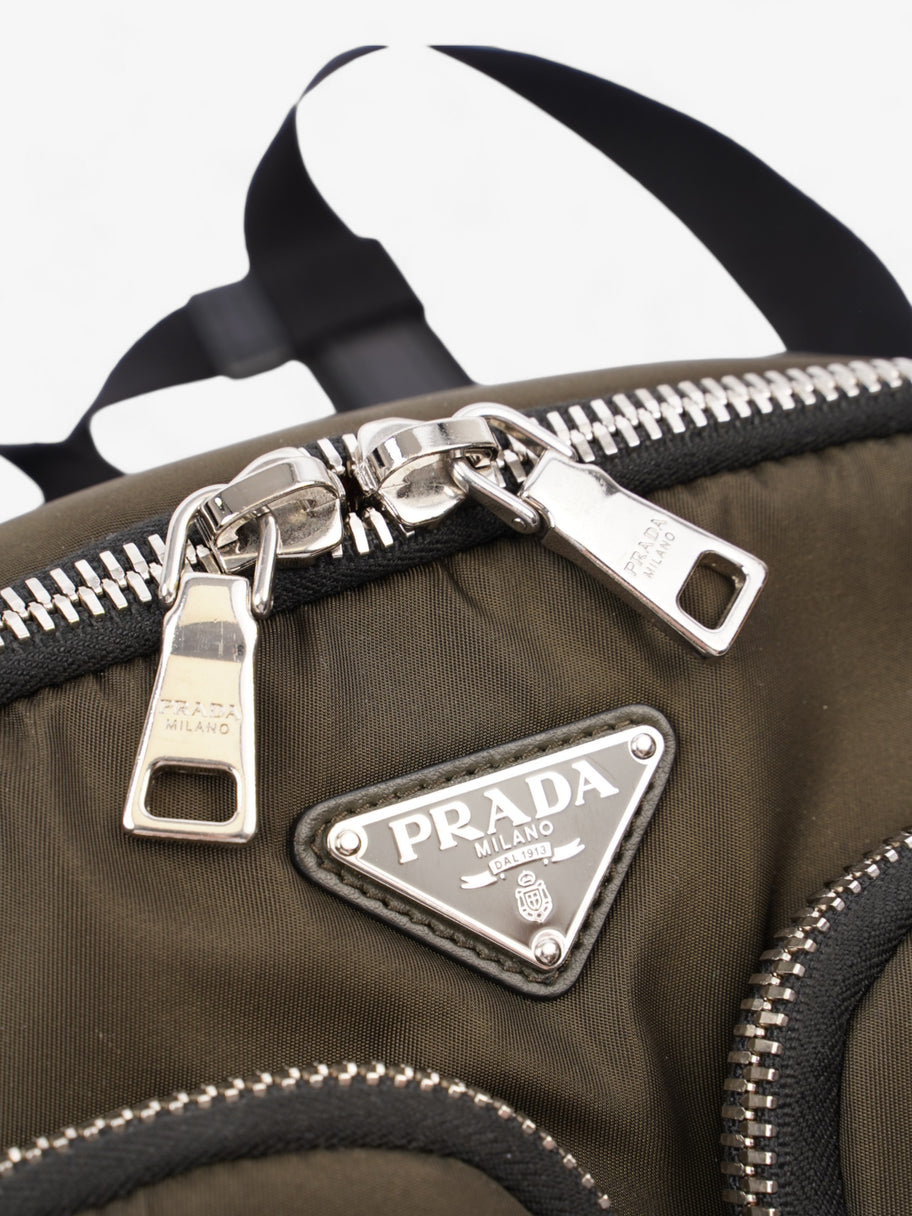 Prada Triangle Backpack Khaki Re Nylon Image 7