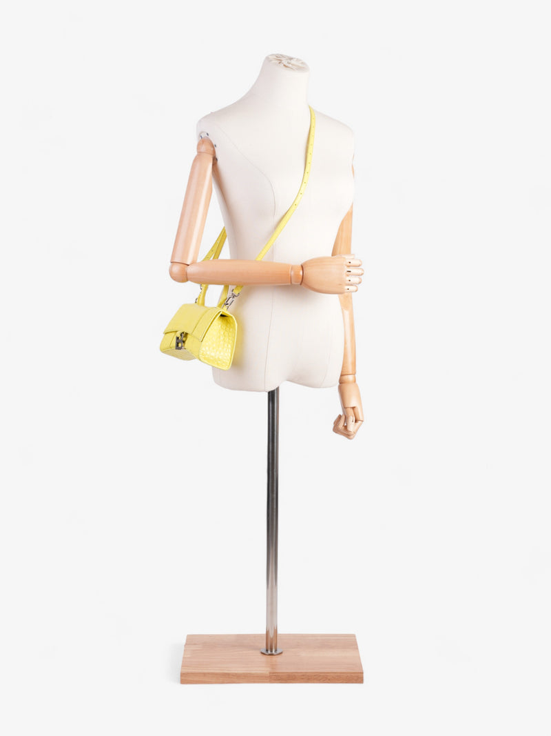  Balenciaga Hourglass Neon Yellow Grained Leather XS