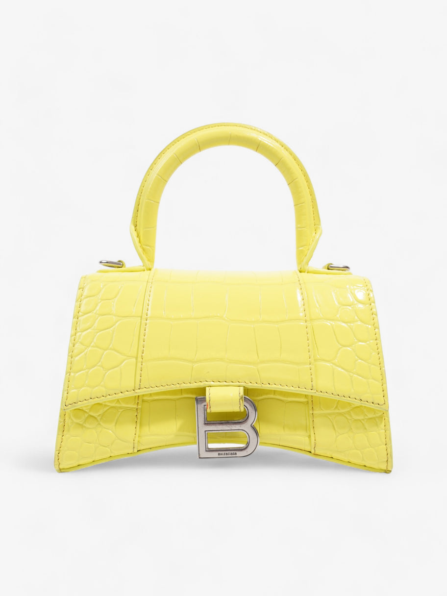 Balenciaga Hourglass Neon Yellow Grained Leather XS Image 1