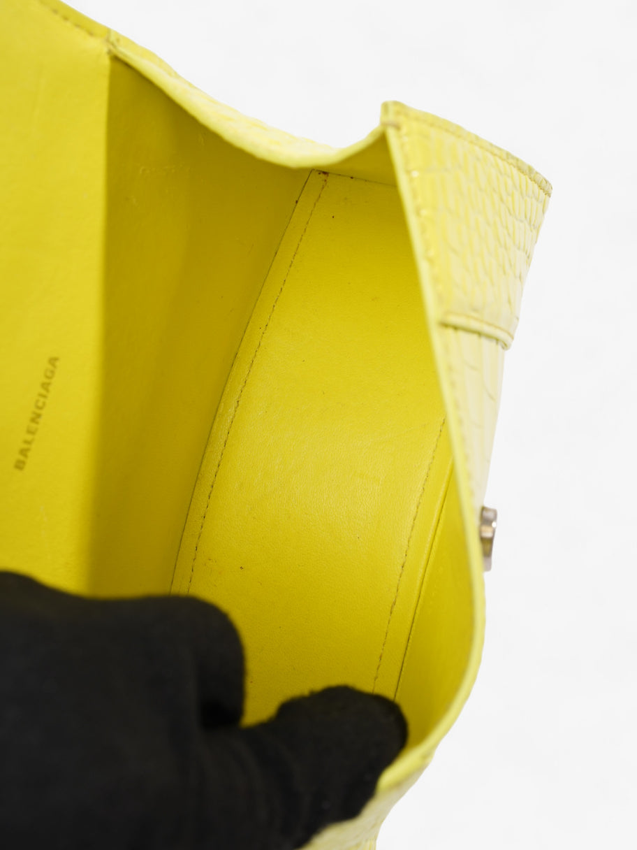 Balenciaga Hourglass Neon Yellow Grained Leather XS Image 7