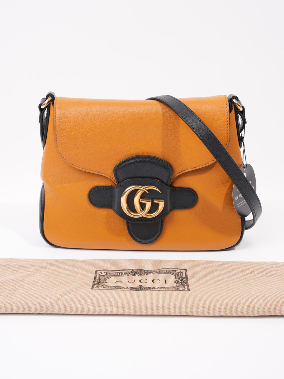 Gucci Messenger Bag with Double G Navy Blue / Burnt Orange Leather Small Image 12