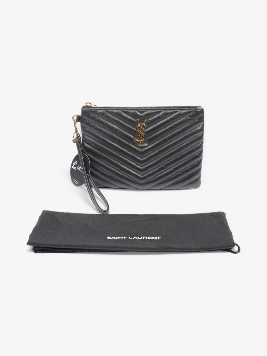 Saint Laurent Monogram Wristlet Black Leather Image 9