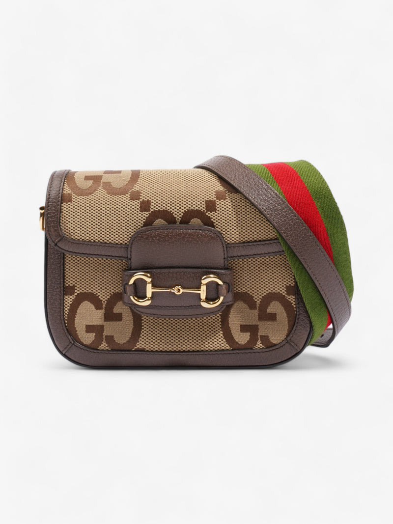  Gucci  Horsebit 1955 Beige And Jumbo Jumbo GG Canvas Mini