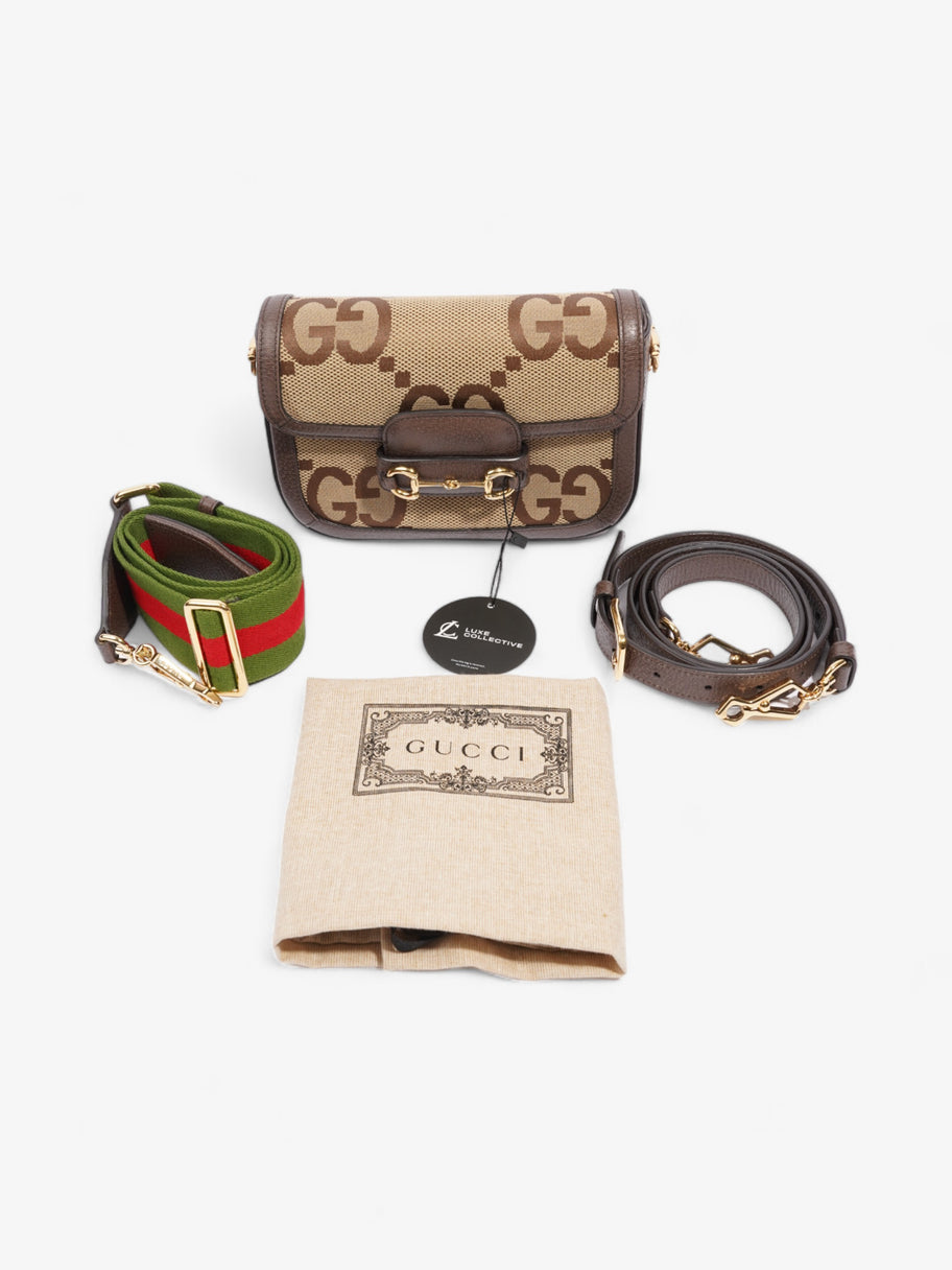 Gucci  Horsebit 1955 Beige And Jumbo Jumbo GG Canvas Mini Image 9