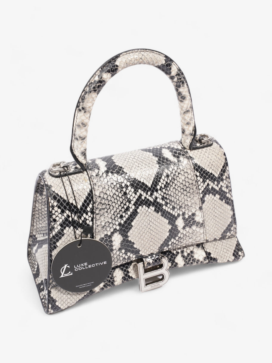 Balenciaga Hourglass Black And Grey Python Embossed Leather Small Image 9