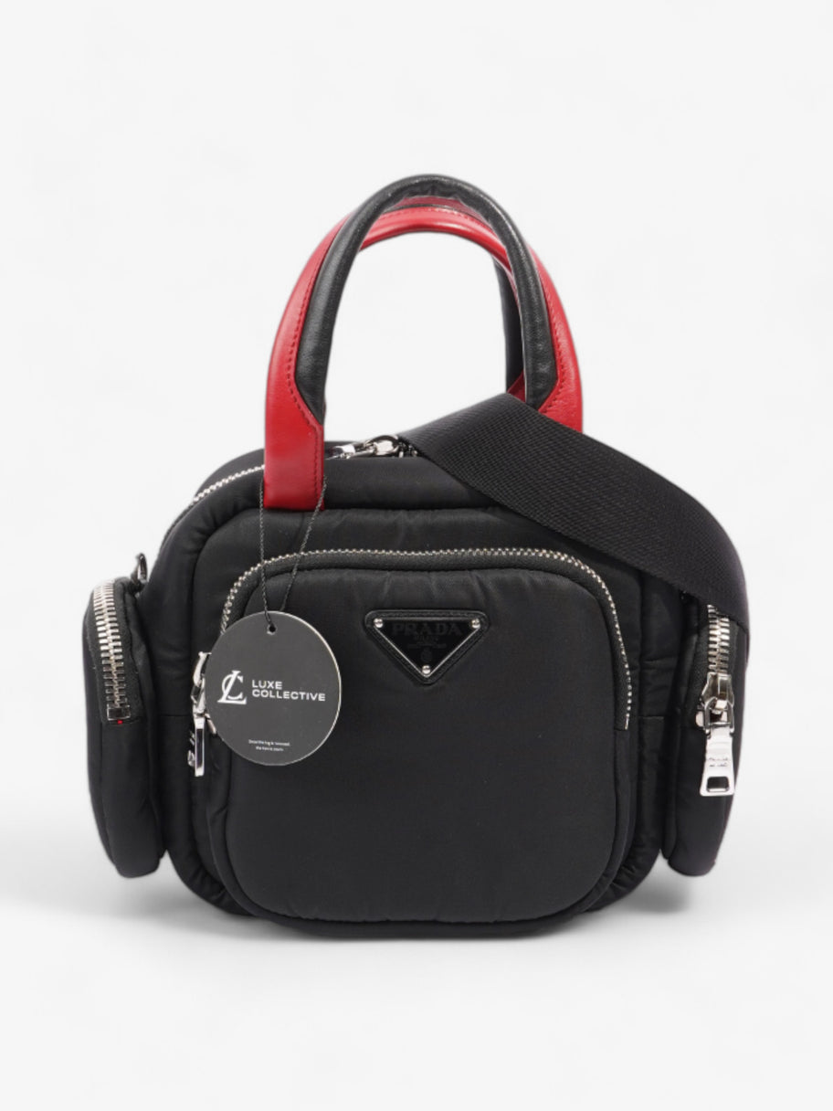 Prada Cargo Pocket Tote Black / Red Re Nylon Image 8