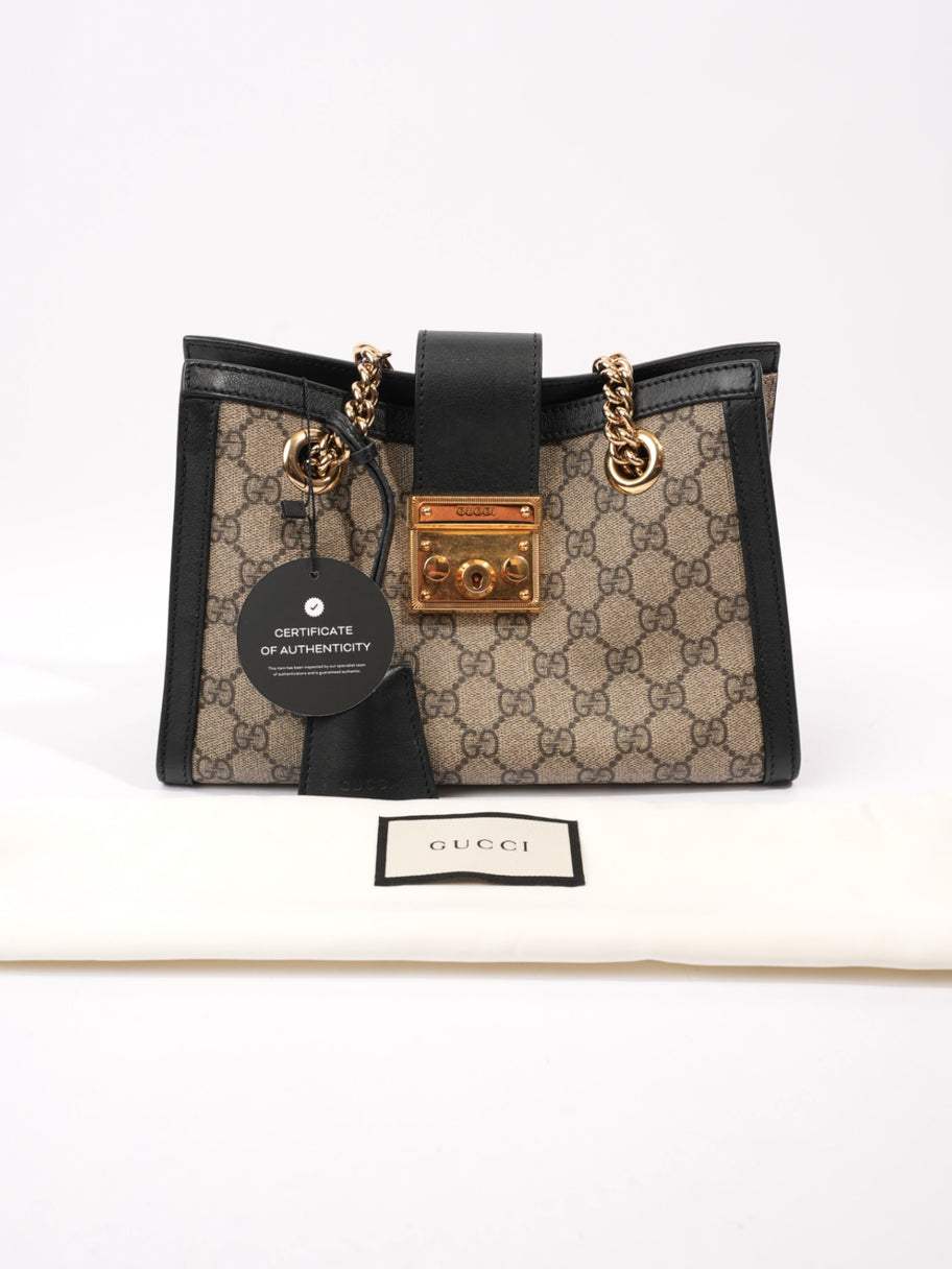 Gucci Padlock Beige And Ebony GG Supreme / Black Coated Canvas Small Image 10