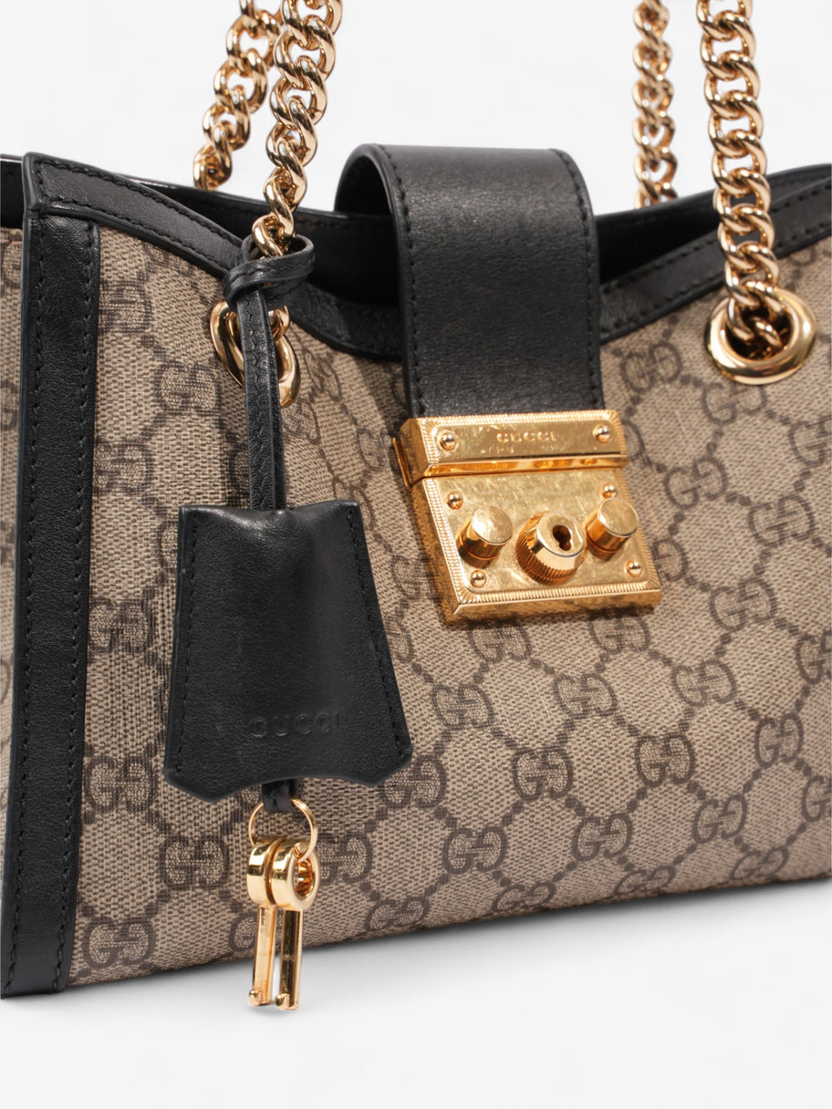 Gucci Padlock Beige And Ebony GG Supreme / Black Coated Canvas Small Image 7