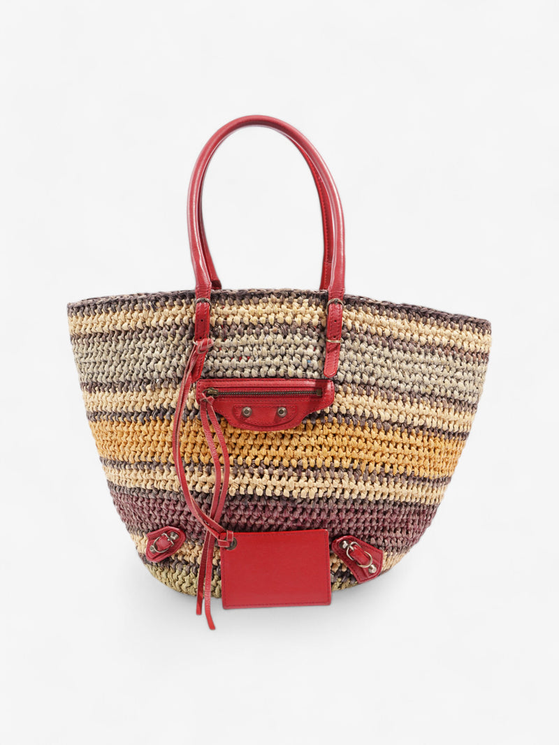  Balenciaga Vintage City Rainbow Basket Bag Multicolour Raffia