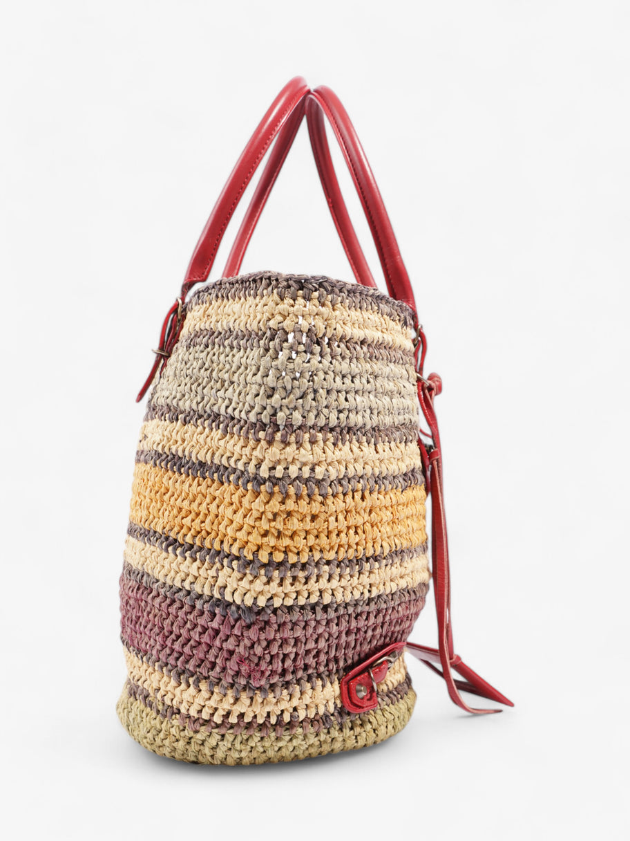 Balenciaga Vintage City Rainbow Basket Bag Multicolour Raffia Image 6