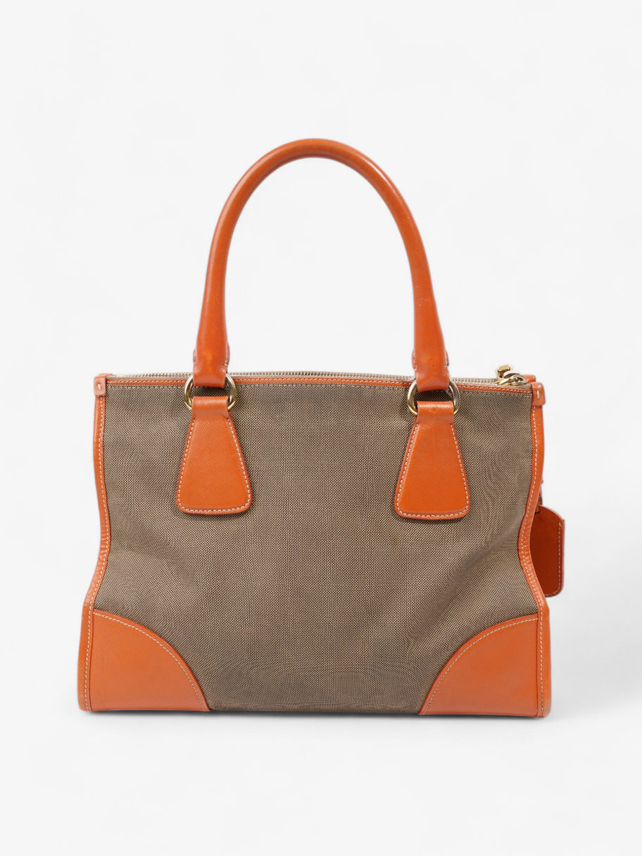 Prada Canvas Tote Brown / Beige / Orange Canvas Image 4