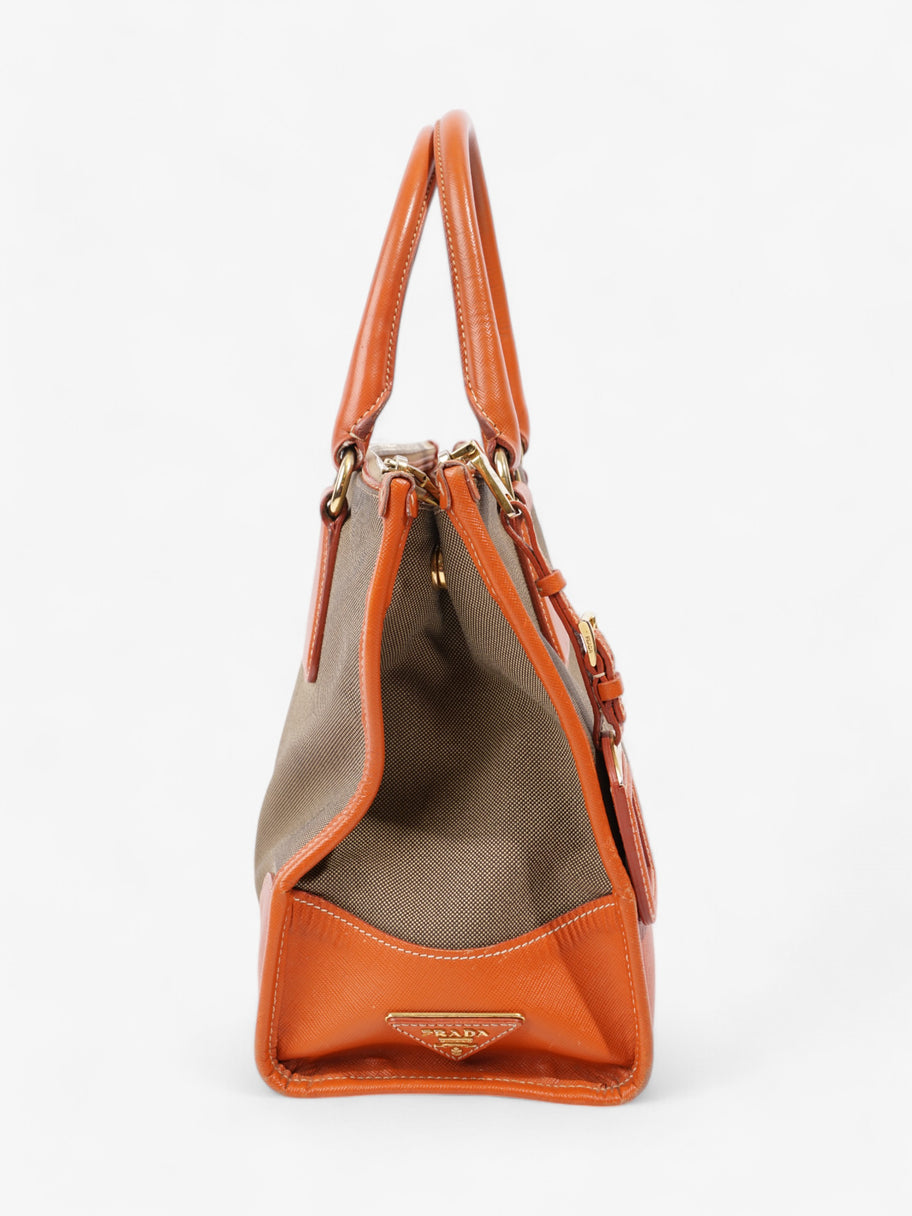 Prada Canvas Tote Brown / Beige / Orange Canvas Image 5